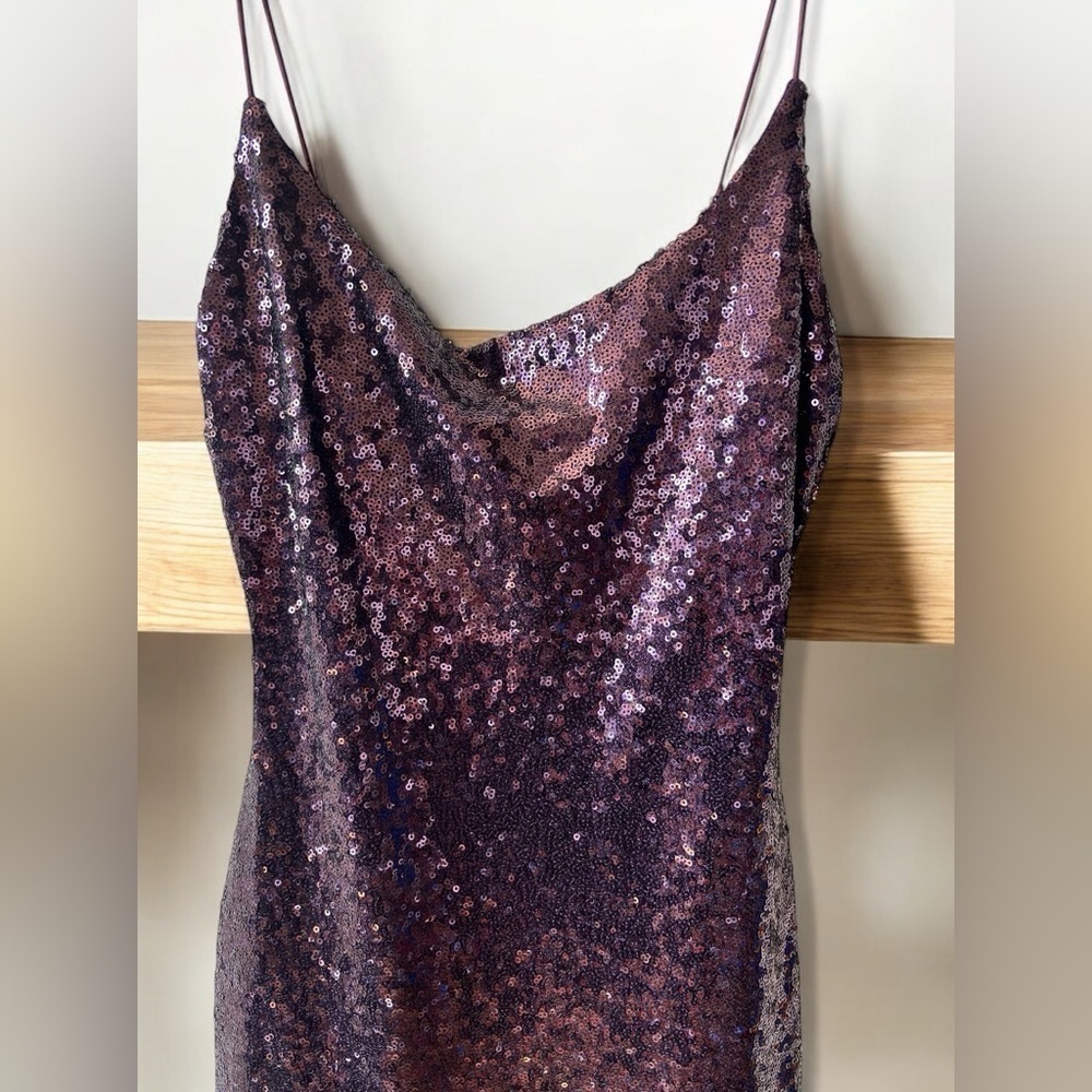 B. Darlin Purple Sequin Bodycon Mini Dress Juniors 5/6 - Picture 3 of 6